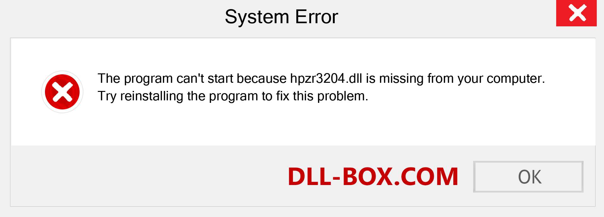  hpzr3204.dll file is missing?. Download for Windows 7, 8, 10 - Fix  hpzr3204 dll Missing Error on Windows, photos, images